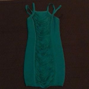Turquoise bebe dress